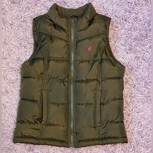 Brown Old Navy insulated fleece lined puffer vest size Small 🦌 🍁